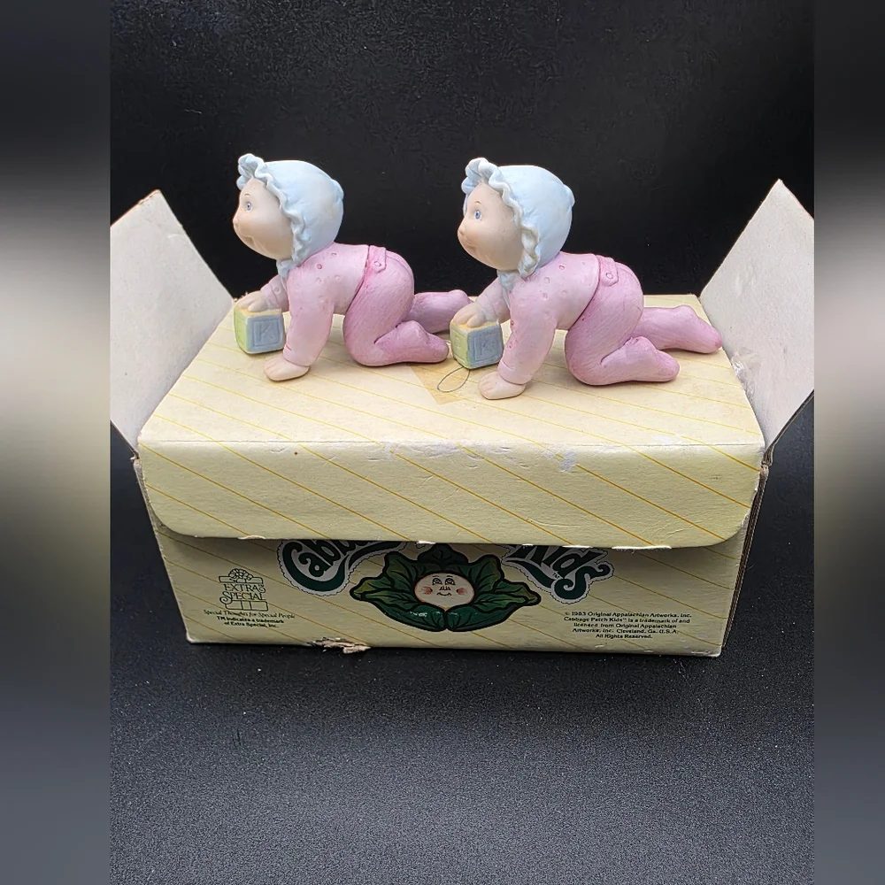 Cabbage Patch Kids Pink and Green Figurines